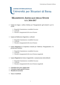 manifesto annuale degli studi - Università per Stranieri di Siena