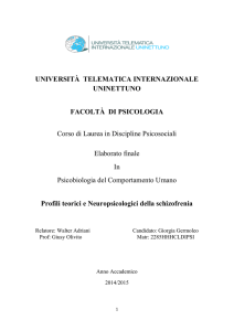 Profili teorici e Neuropsicologici della schizofrenia