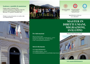 Stage - Master in Diritti Umani, Migrazioni, Sviluppo