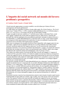 L`impatto dei social network sul mondo del lavoro: problemi e