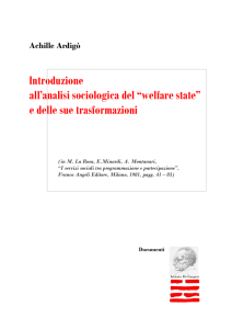 Ardigò, saggio sul welfare state - istitutodegasperi-emilia