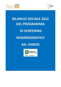 bilancio sociale 2012 del programma di screening mammografico