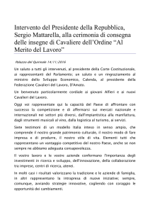 Cerimonia Quirinale 2016, l`intervento del Presidente Mattarella