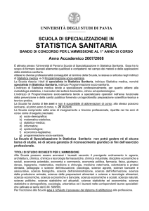 bando scuole di specializzazione in statistica sanitaria a.a. 2007/08