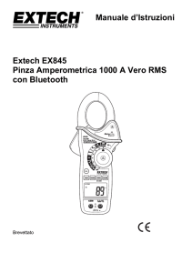 Manuale d`Istruzioni Extech EX845 Pinza Amperometrica 1000 A