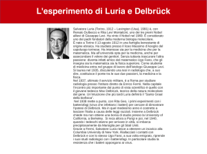 L`esperimento di Luria e Delbrück - Università degli Studi di Verona