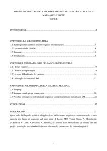 Aspetti psicopatologici e psicoterapeutici nella sclerosi multipla