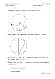 1. Determina gli angoli del triangolo ABO e del triangolo ABC: 2