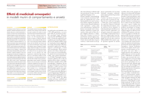 Effetti di medicinali omeopatici in modelli murini di