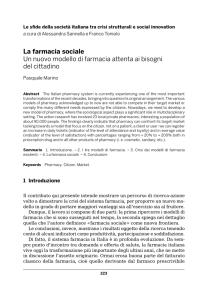 La farmacia sociale Un nuovo modello di farmacia attenta ai bisogni