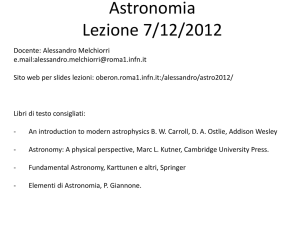 Astronomia Lezione 7/12/2012