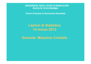 Lezione 14 marzo 2013 - Università degli Studi della Basilicata