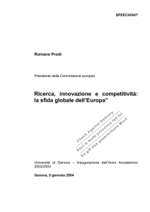 Ricerca, innovazione e competitività: la sfida globale