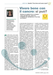 Vivere bene con il cancro: si può? - Fondazione IRCCS