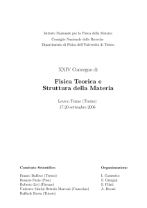 Fisica Teorica e Struttura della Materia