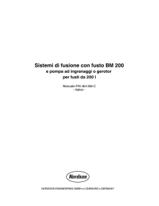 Sistemi di fusione con fusto BM 200 e pompa ad ingranaggi o