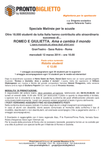 Prenotazioni Scuole per Romeo e Giulietta