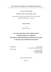 CALCOLO DINAMICO DELLE PRESTAZIONI ENERGETICHE DI UN
