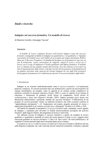 Indagine sul successo formativo. Un modello di ricerca