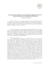 LOGICHE LOCALI PER UNA TUTELA DELLA FAMIGLIA DI FATTO