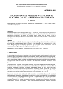 Analisi critica delle procedure di calcolo FEM dei telai carrello e