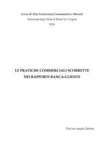 le pratiche commerciali scorrette nei rapporti banca