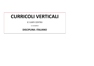 CURRICOLI VERTICALI - Istituto Comprensivo Carpi Centro