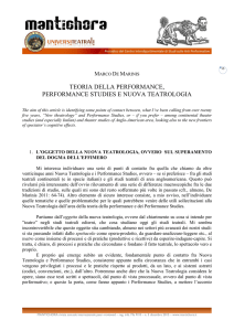 Teoria della performance, Performance studies e Nuova Teatrologia