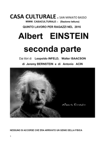 Albert EINSTEIN seconda parte - Casa Culturale San Miniato Basso