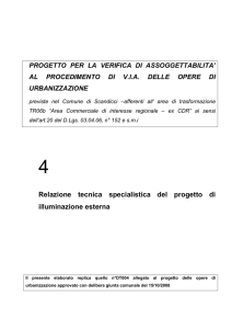 Relazione tecnica specialistica del progetto di illuminazione esterna