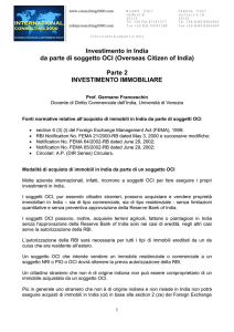 Investimento Immobiliare di Overseas Citizen of India