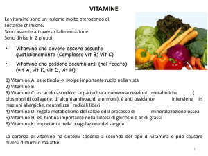 Lezione 4 Chimica A059 Vitamine