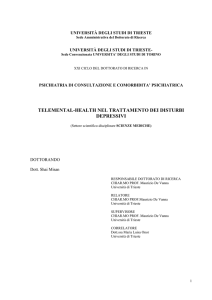 telemental-health nel trattamento dei disturbi depressivi