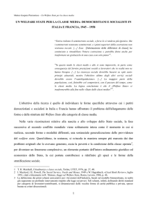 Welfare State e classi medie nell`ottica dei partiti socialisti e