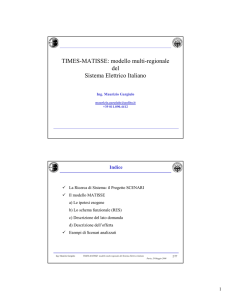 TIMES-MATISSE modello multi-regionale del Sistema Elettrico Italiano