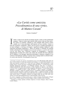 La Carità come amicizia. Psicodinamica di una virtù