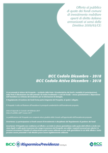 BCC Cedola Dicembre - 2018 BCC Cedola Attiva Dicembre