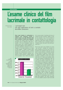 L`esame clinico del film lacrimale in contattologia