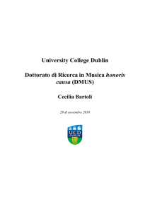 University College Dublin Dottorato di Ricerca in Musica honoris
