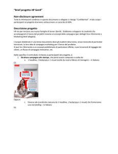 “Brief progetto HP Gen9” Non-disclosure agreement Descrizione