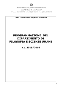 programmazione del dipartimento di filosofia e scienze umane