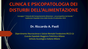 CLINICA E PSICOPATOLOGIA DEI DISTURBI DELL`ALIMENTAZIONE