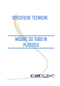 SPECIFICHE TECNICHE MISURE SU TUBO IN PLASTICA