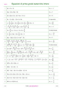 Equazioni di primo grado numeriche intere