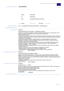 CURRICULUM VITAE DI PAOLO BARZAGHI INFORMAZIONI