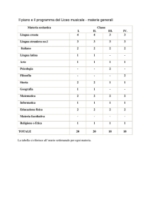 Il piano e il programma del Liceo musicale