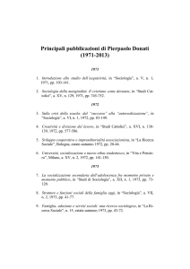 Principali pubblicazioni di Pierpaolo Donati (1971-2013)