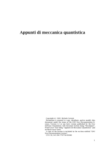 Appunti di meccanica quantistica