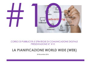 10. La pianificazione world wide (web)