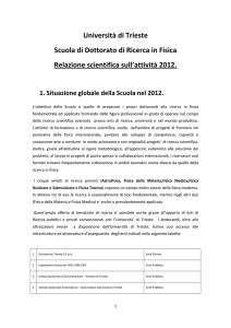 Relazione scientifica sull`attività 2012